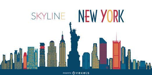 Ilustração do horizonte de Nova York