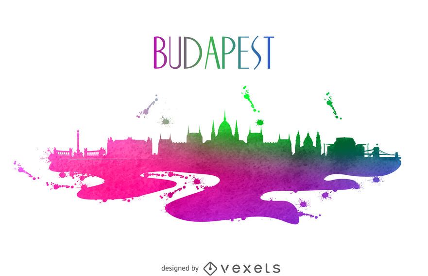 Horizonte de acuarela de budapest Horizonte de acuarela de budapest