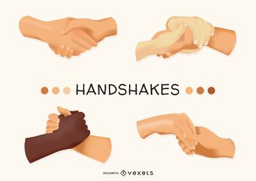 Illustrated handshake set Illustrated handshake set