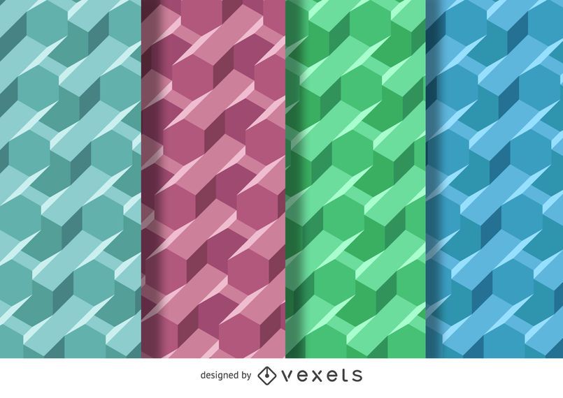 3D polygonal pattern set 3D polygonal pattern set
