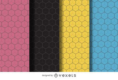 Linear hexagon pattern background set Linear hexagon pattern background set