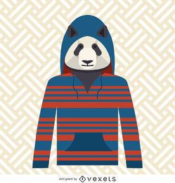 Panda mit Hoodie-Illustration