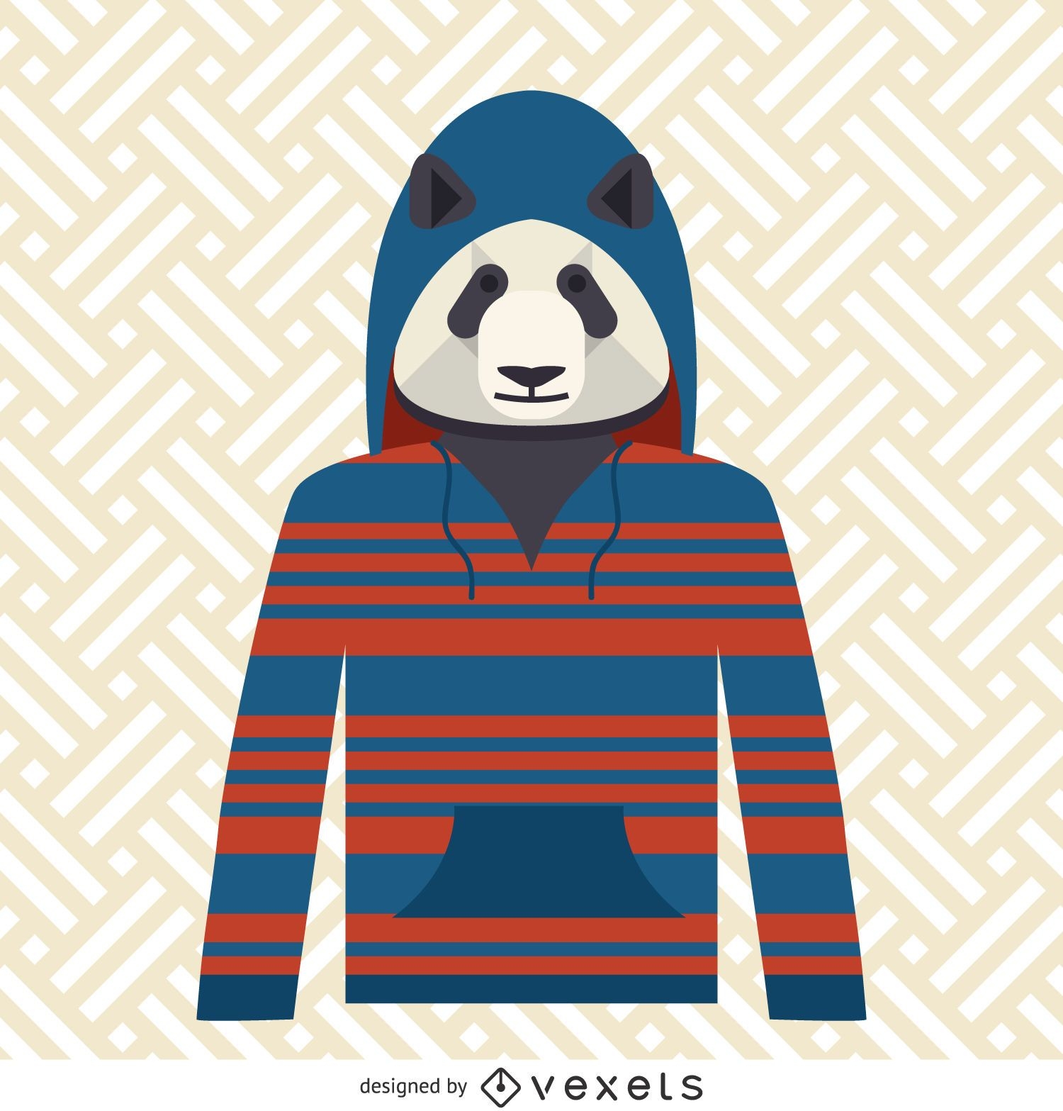 Panda mit Hoodie-Illustration