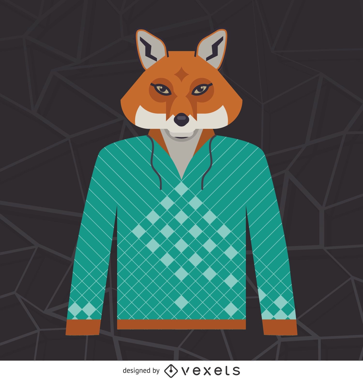 Illustrated fox hoodie