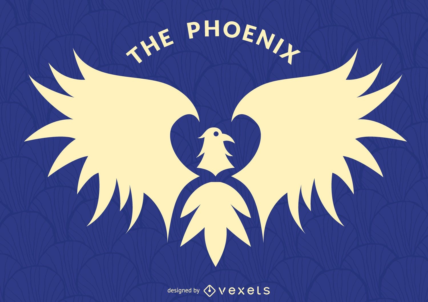 Phoenix bird label logo template