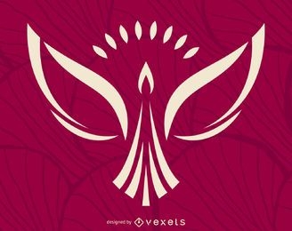 Minimalist phoenix logo template