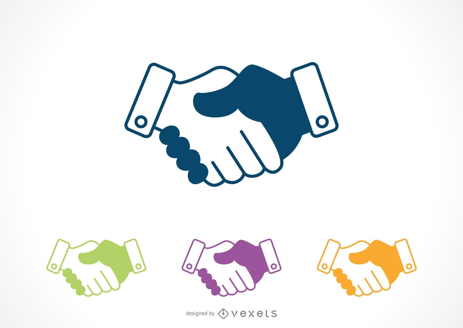 Shaking hands icon set