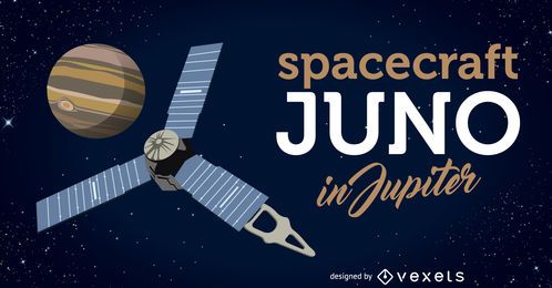 Das Raumschiff Juno kommt zur Jupiter-Illustration