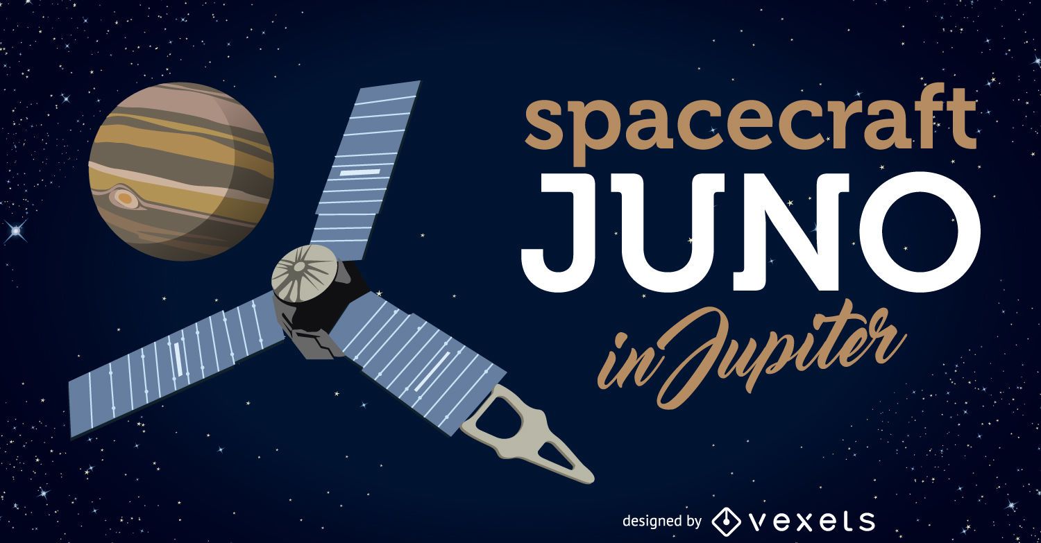 A nave espacial Juno chega ? ilustra??o de J?piter