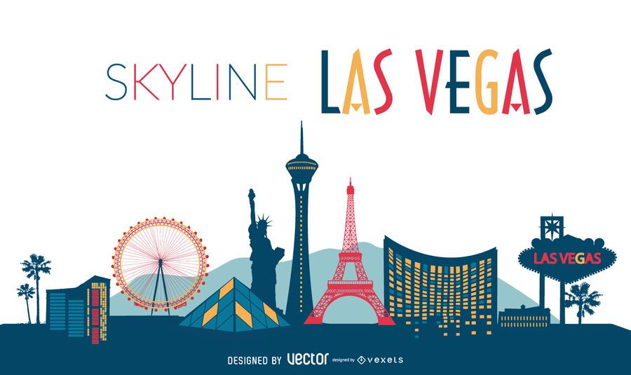 Download Las Vegas Illustrated Skyline - Vector Download