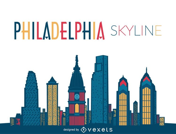 Philadelphia Skyline Illustration - Vector Download