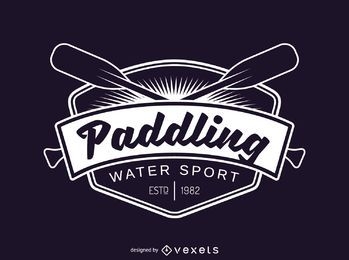 Paddling sport label logo template