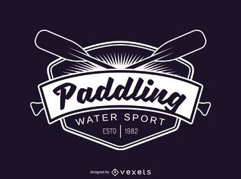 Plantilla de logotipo de etiqueta deportiva de remo