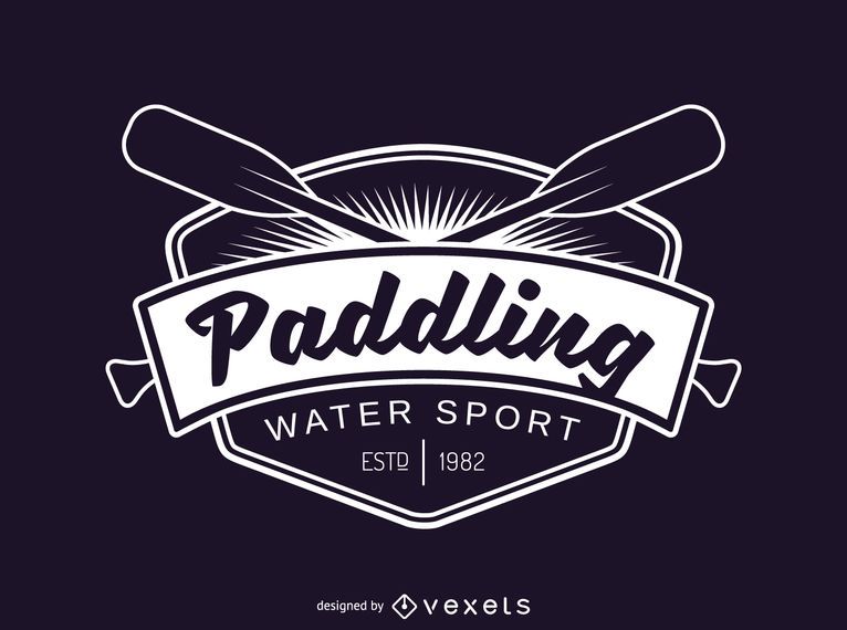 Paddling sport label logo template Paddling sport label logo template
