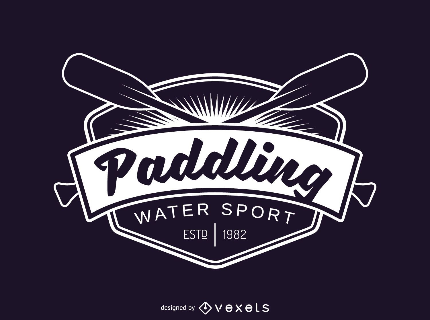 Paddeln Sport Label Logo Vorlage