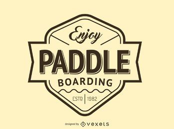 Hipster paddling logo template