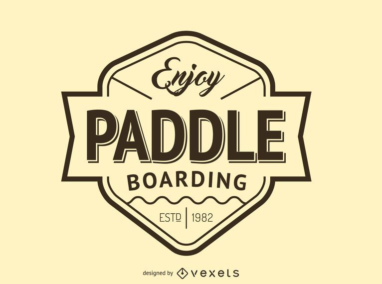Hipster paddling logo template Hipster paddling logo template