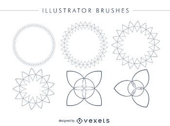 Conjunto de cuadros de pinceles de Illustrator abstracto