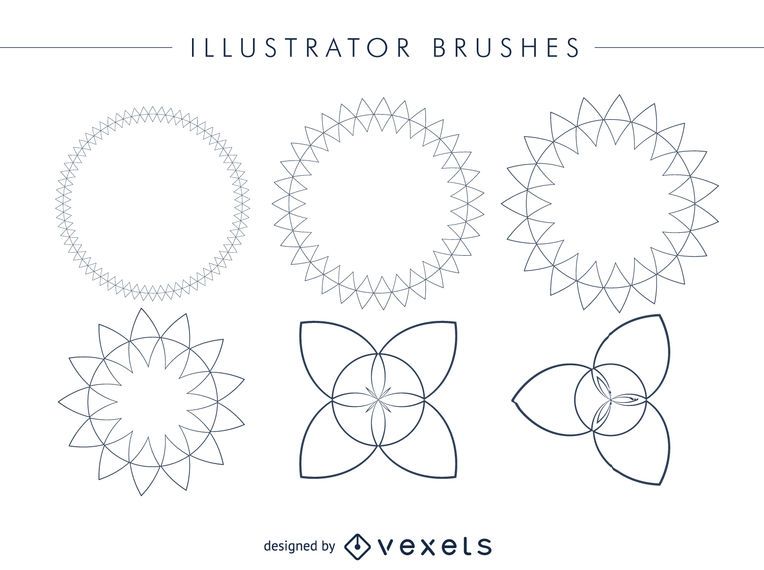 Abstrato Illustrator pincéis conjunto de quadros Abstrato Illustrator pincéis conjunto de quadros