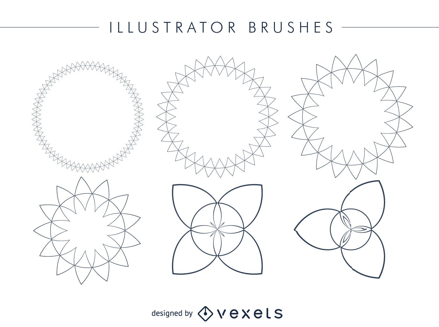 Abstract Illustrator brushes frame set