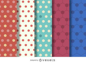 Conjunto de patrón poligonal hexagonal