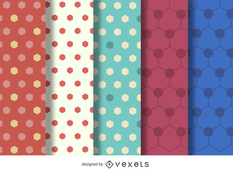 Hexagon polygonal pattern set Hexagon polygonal pattern set