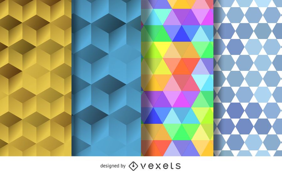 Seamless polygonal pattern set Seamless polygonal pattern set