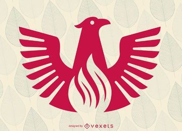 Modelo de logotipo de ave fênix plana