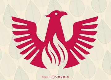 Plantilla de logotipo de pájaro fénix plano