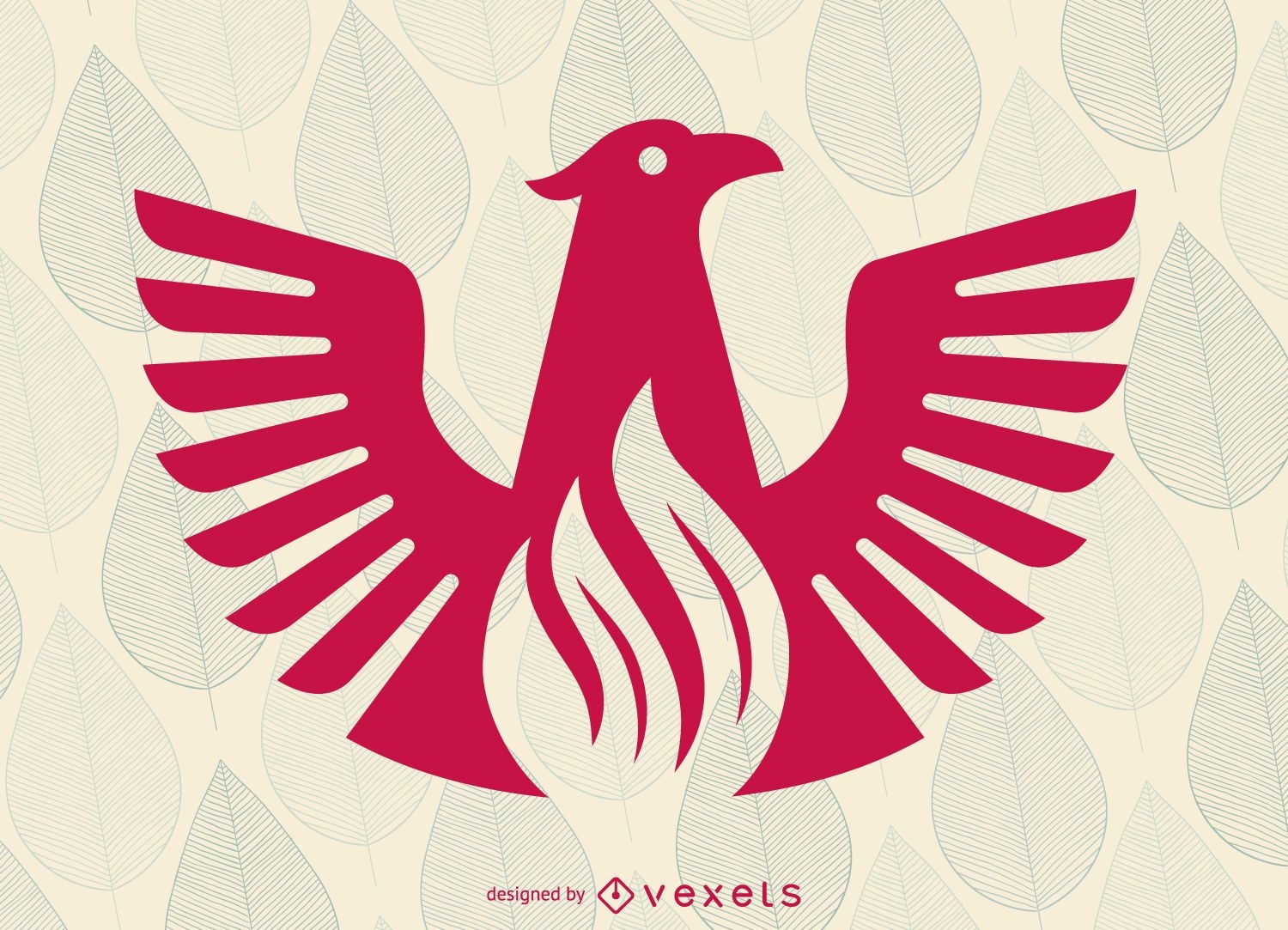 Flache Phoenix Vogel Logo Vorlage