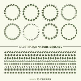 Illustrator nature brushes frames