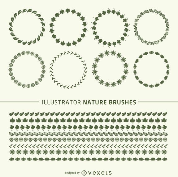Illustrator naturaleza pinceles marcos Illustrator naturaleza pinceles marcos