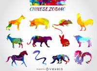 Chinese Zodiac Animals Set Vector Download