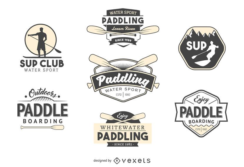 Paddling logo template collection Paddling logo template collection