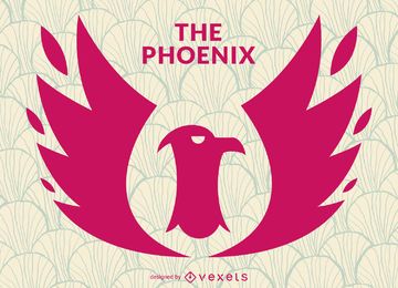 Plantilla de logotipo de sello de pájaro fénix