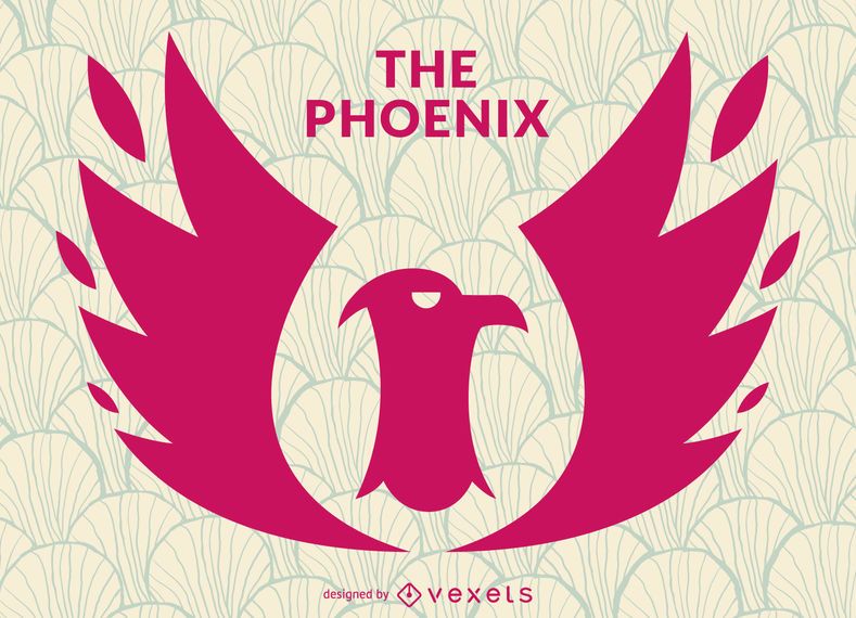 Phoenix bird stamp logo template Phoenix bird stamp logo template