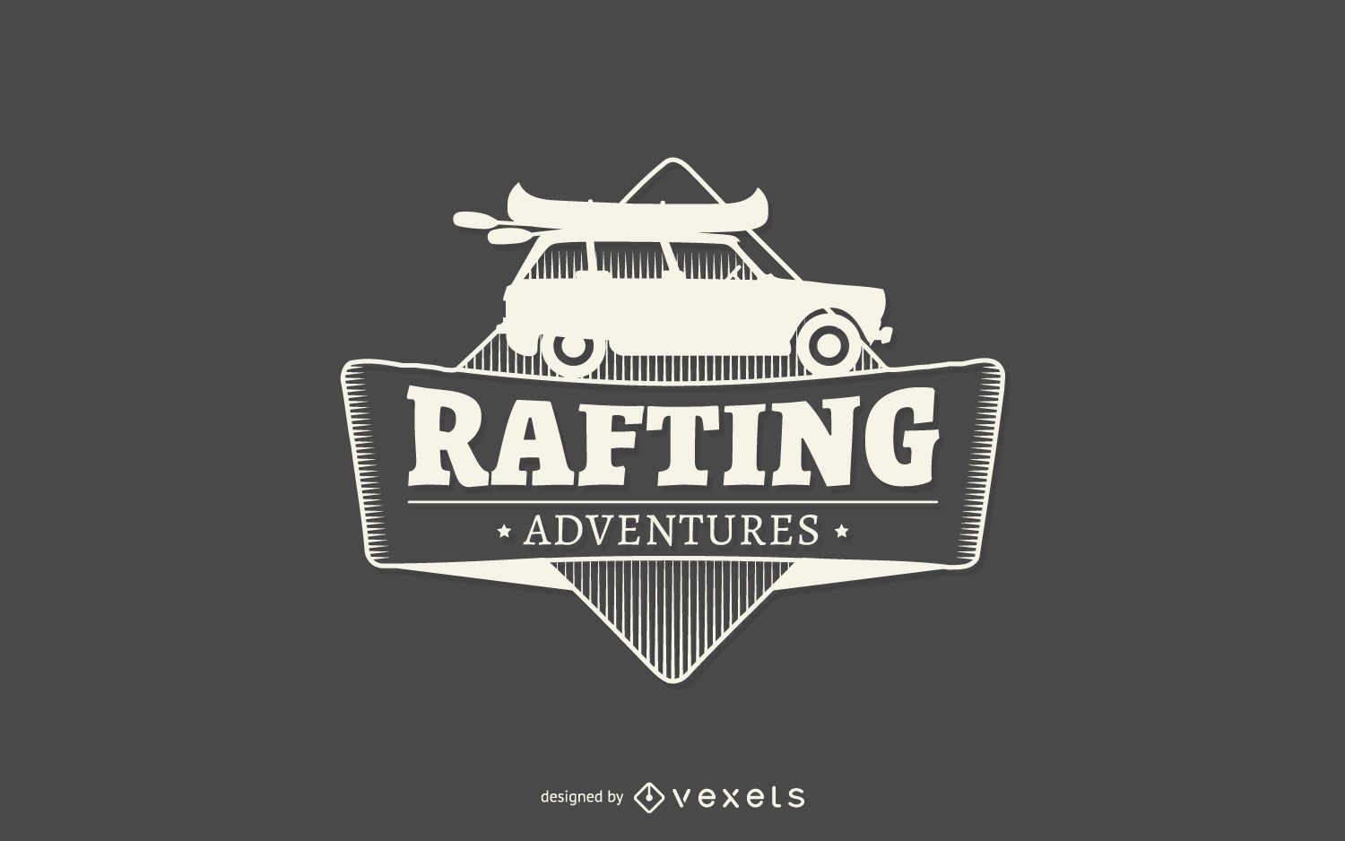 Modelo de logotipo de etiqueta de aventuras de rafting