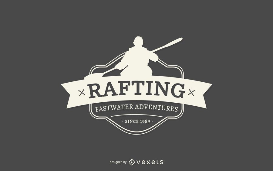 Rafting silhouette logo template - Vector download