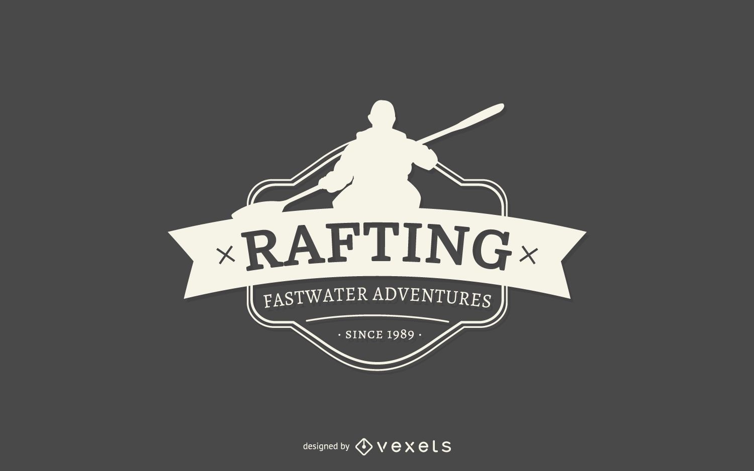 Rafting silhouette logo template