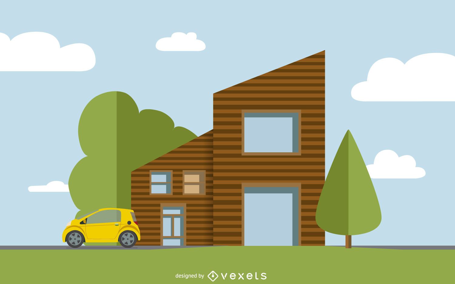 Flat house illustration