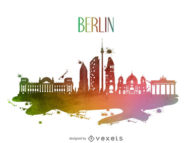 Berlin watercolor skyline silhouette Berlin watercolor skyline silhouette