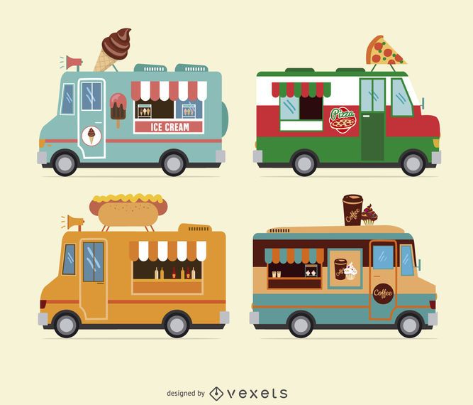 Coleção de design de caminhão de comida Coleção de design de caminhão de comida
