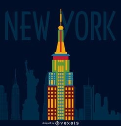 Ilustración del edificio de Nueva York