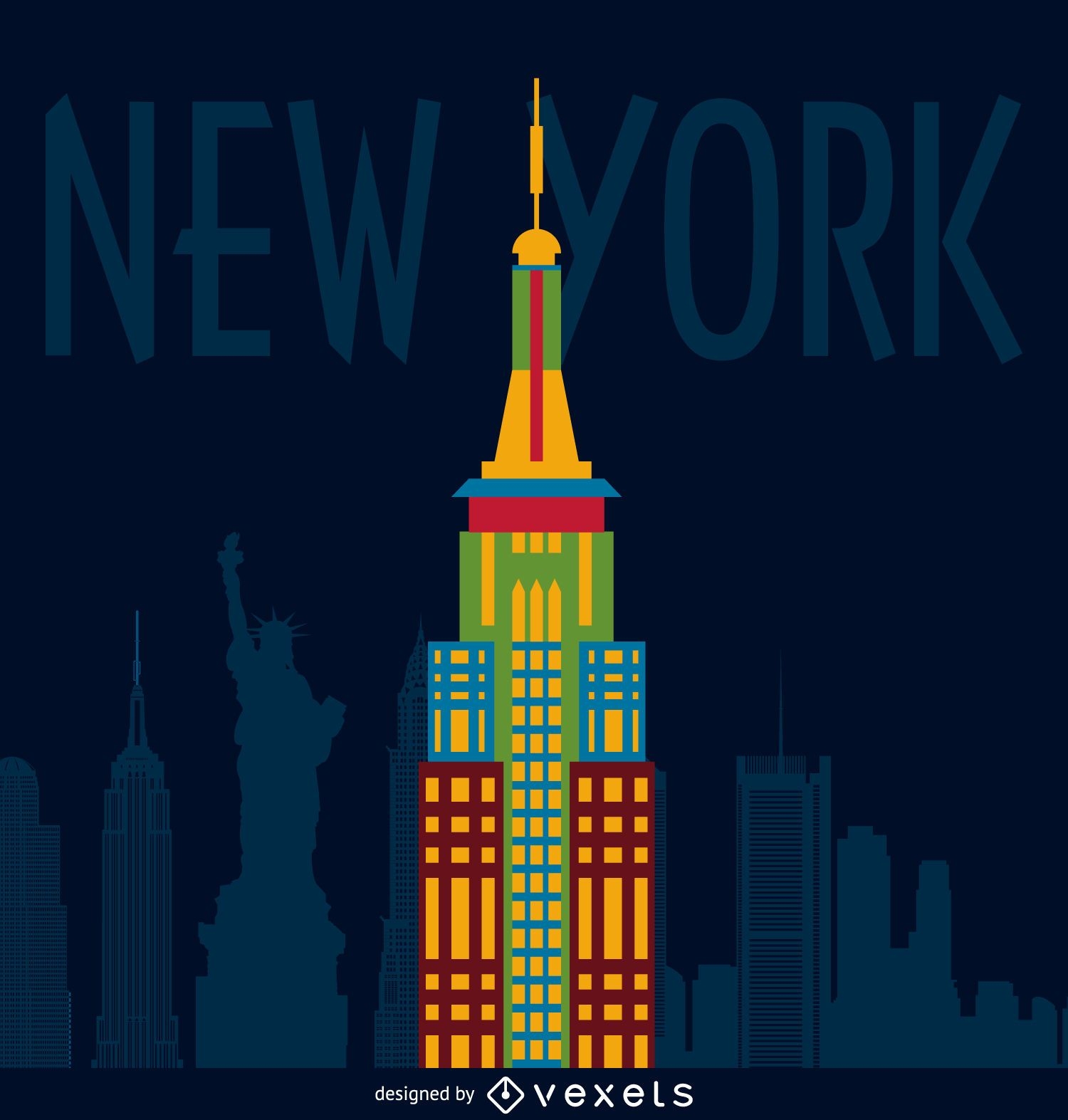 Cartel de ilustración de Nueva York