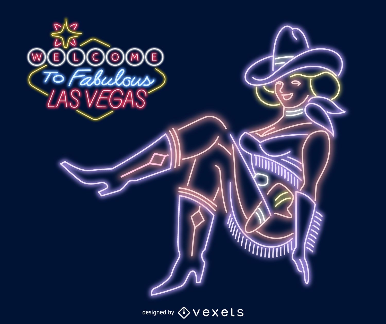 Las Vegas cowgirl sign