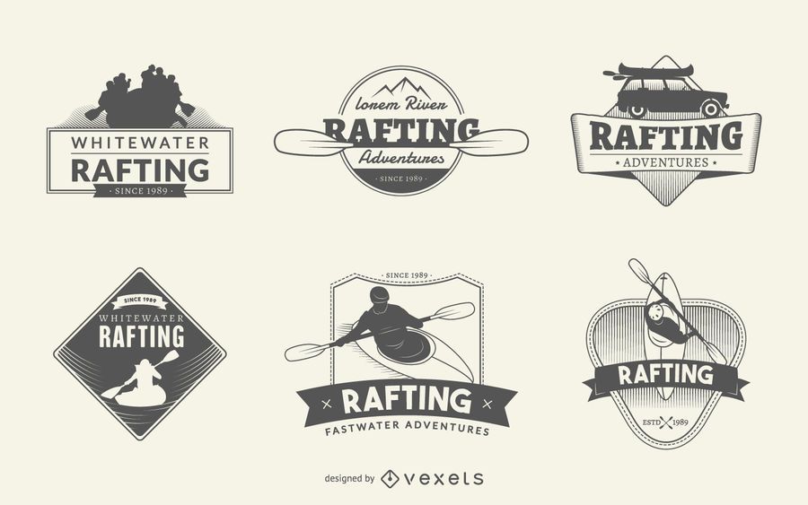 Rafting logo set Rafting logo set