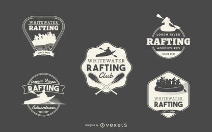 Colección de logotipos de rafting hipster