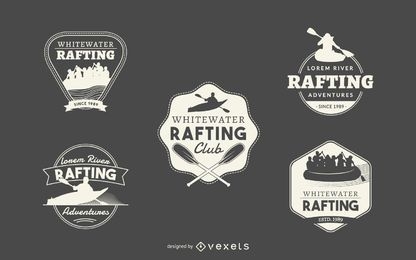 Hipster rafting logo collection