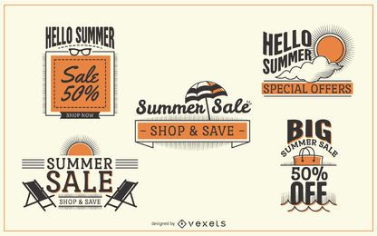 Hipster summer sale labels