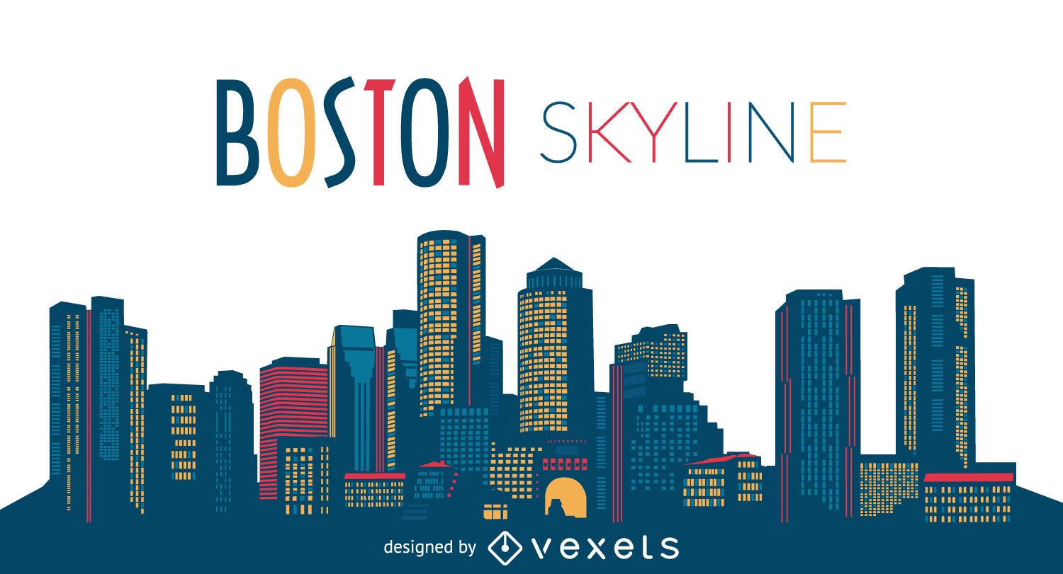 Boston city skyline Vector download